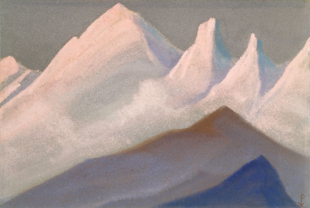 Вершины [Созвучие пиков]. 1944 The Tops [The Consonance of the Peaks] Картон, темпера. 30,6 х 45,8