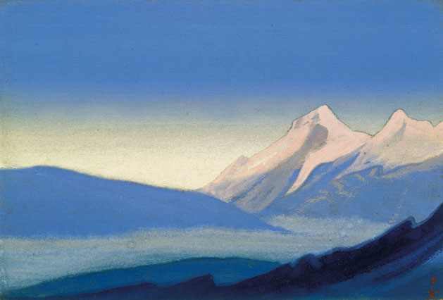 Гималаи [Горная соната]. 1944 Himalayas [The Mountain Sonata] Картон, темпера. 30,7 х 45,7