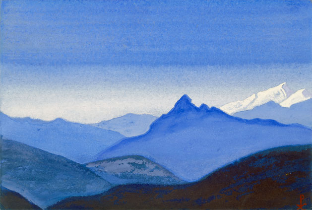 Гималаи [Беспредельность горной дали]. 1944 Himalayas [Endlessness of the Mountain Expanse] Картон, темпера. 30,5 х 45,8
