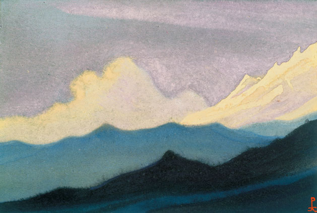 Гималаи [Горный аккорд]. 1944 Himalayas [The Mountain Chord] Картон, темпера. 30,7 х 45,6
