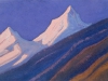 Гималаи [Розово-синие пики]. 1944 Himalayas [The Pinkish-Blue Peaks] Картон, темпера. 30,5 х 45,6